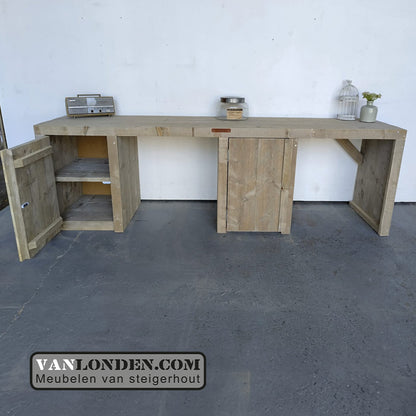 Steigerhouten dubbel bureau Soren