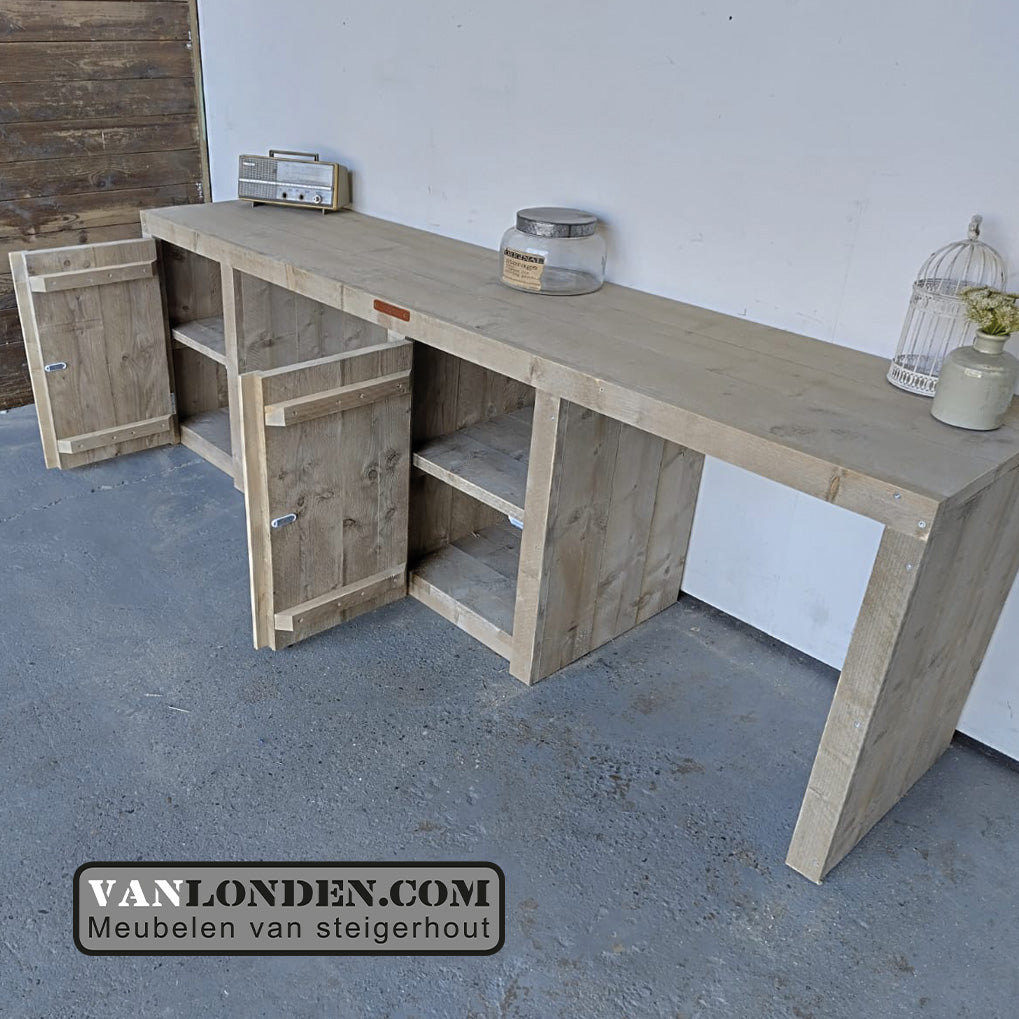 Steigerhouten dubbel bureau Soren