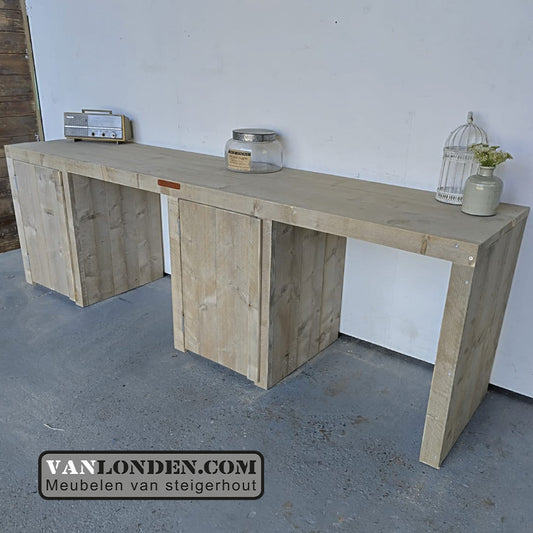 Steigerhouten dubbel bureau Soren