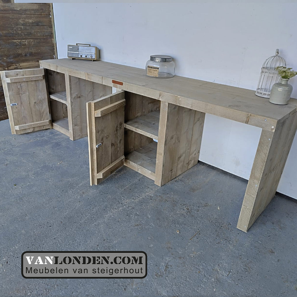 Steigerhouten dubbel bureau Soren