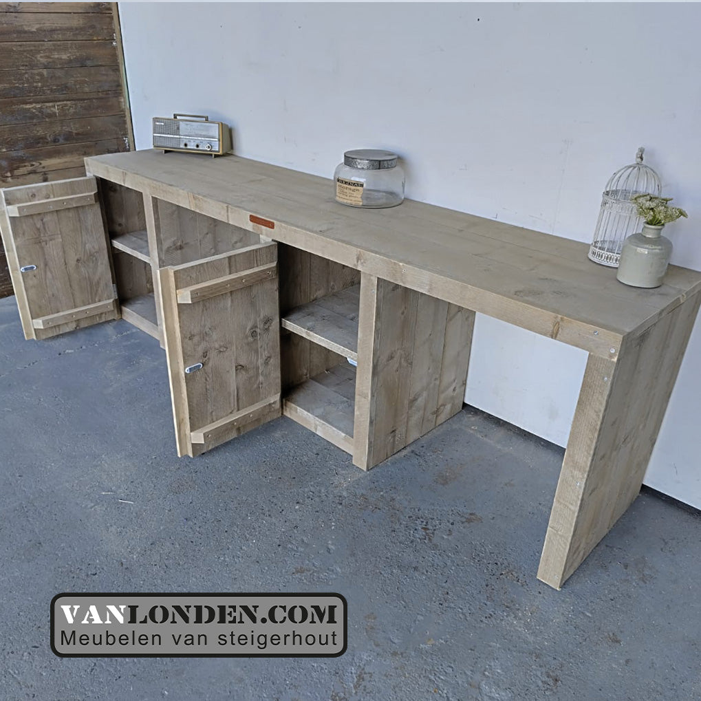 Steigerhouten dubbel bureau Soren