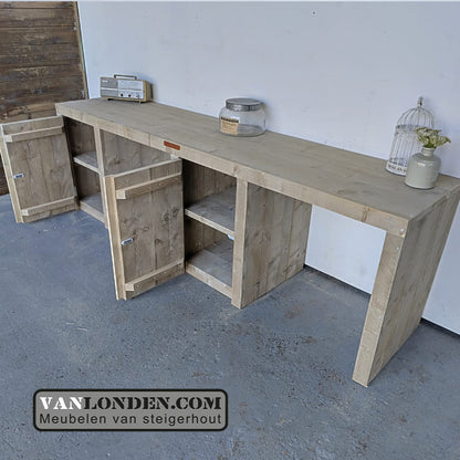 Steigerhouten dubbel bureau Soren