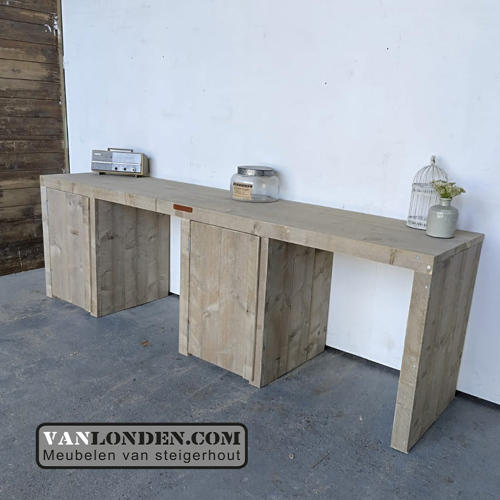 Steigerhouten dubbel bureau Soren