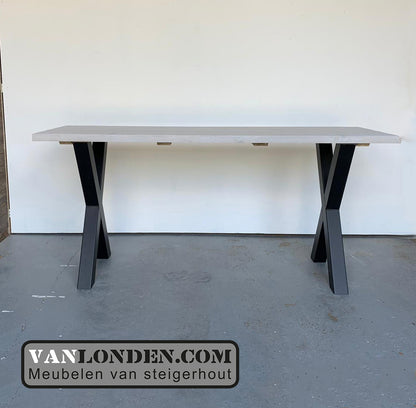 Steigerhouten eettafel x-poot Wessel