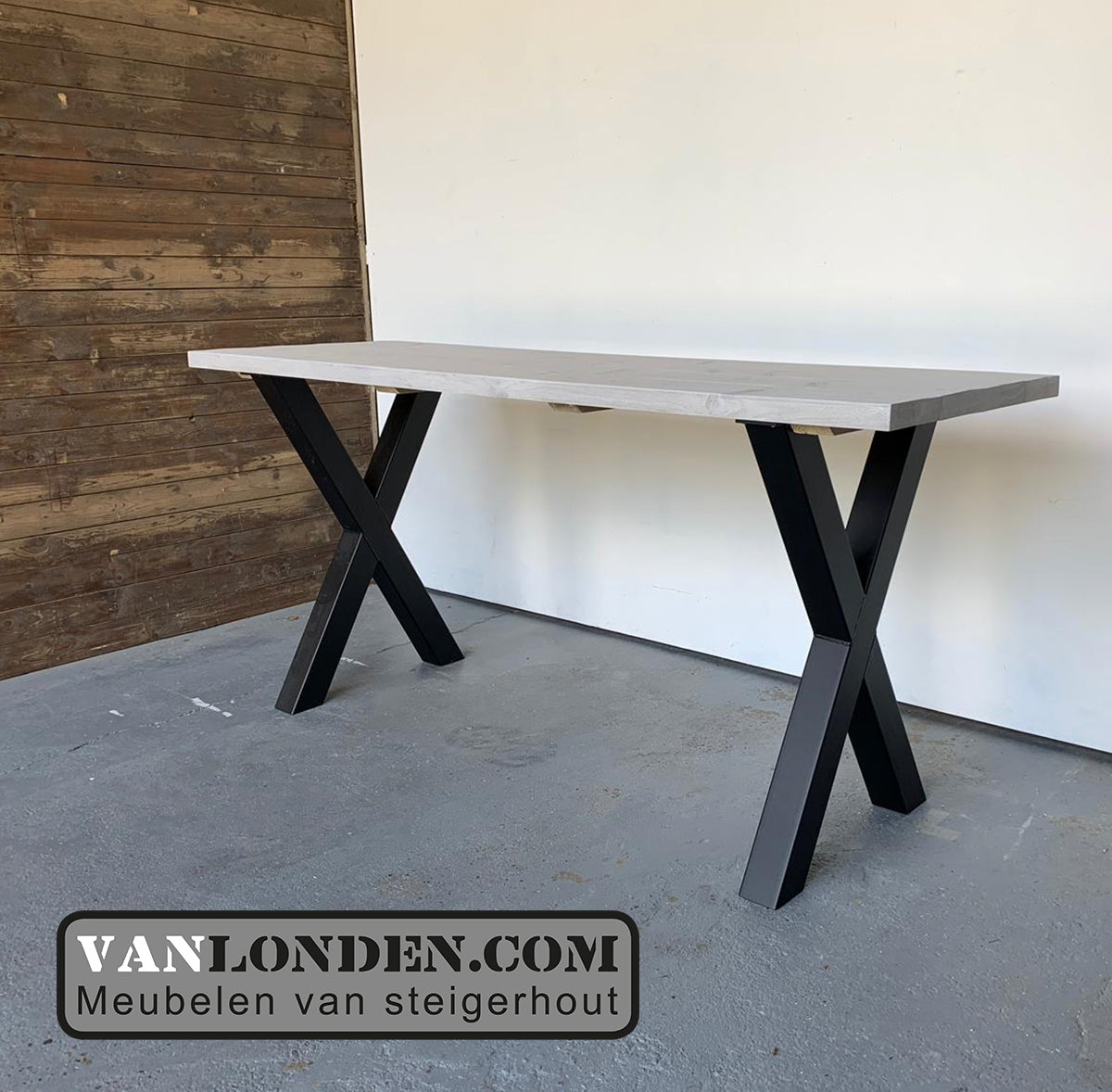 Steigerhouten eettafel x-poot Wessel