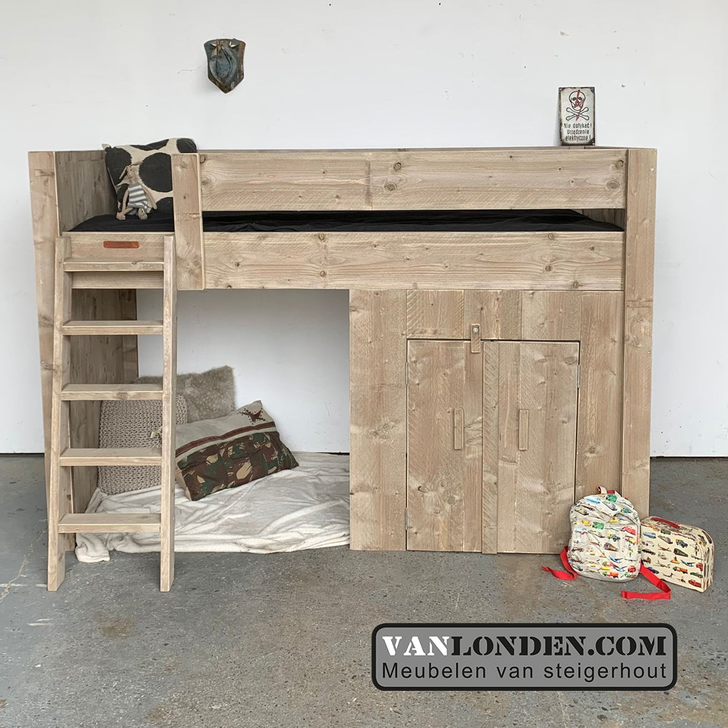 Steigerhouten halfhoogslaper Marijn