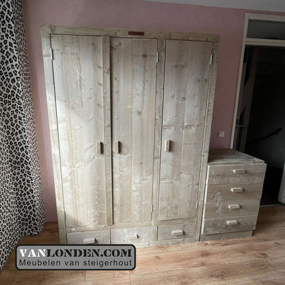 Steigerhouten hang- en legkast Esther