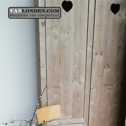 Steigerhouten hang- en legkast Madelon