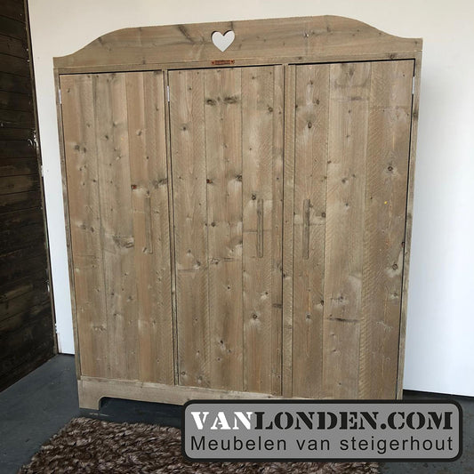 Steigerhouten hang- en legkast Marijke