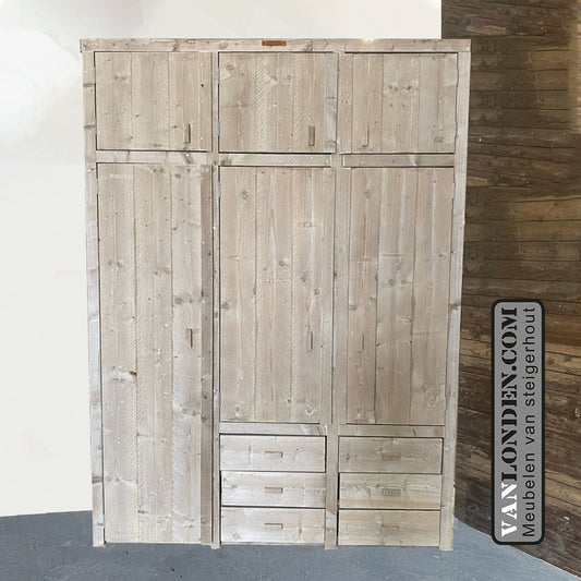 Steigerhouten hang- en legkast Sacha