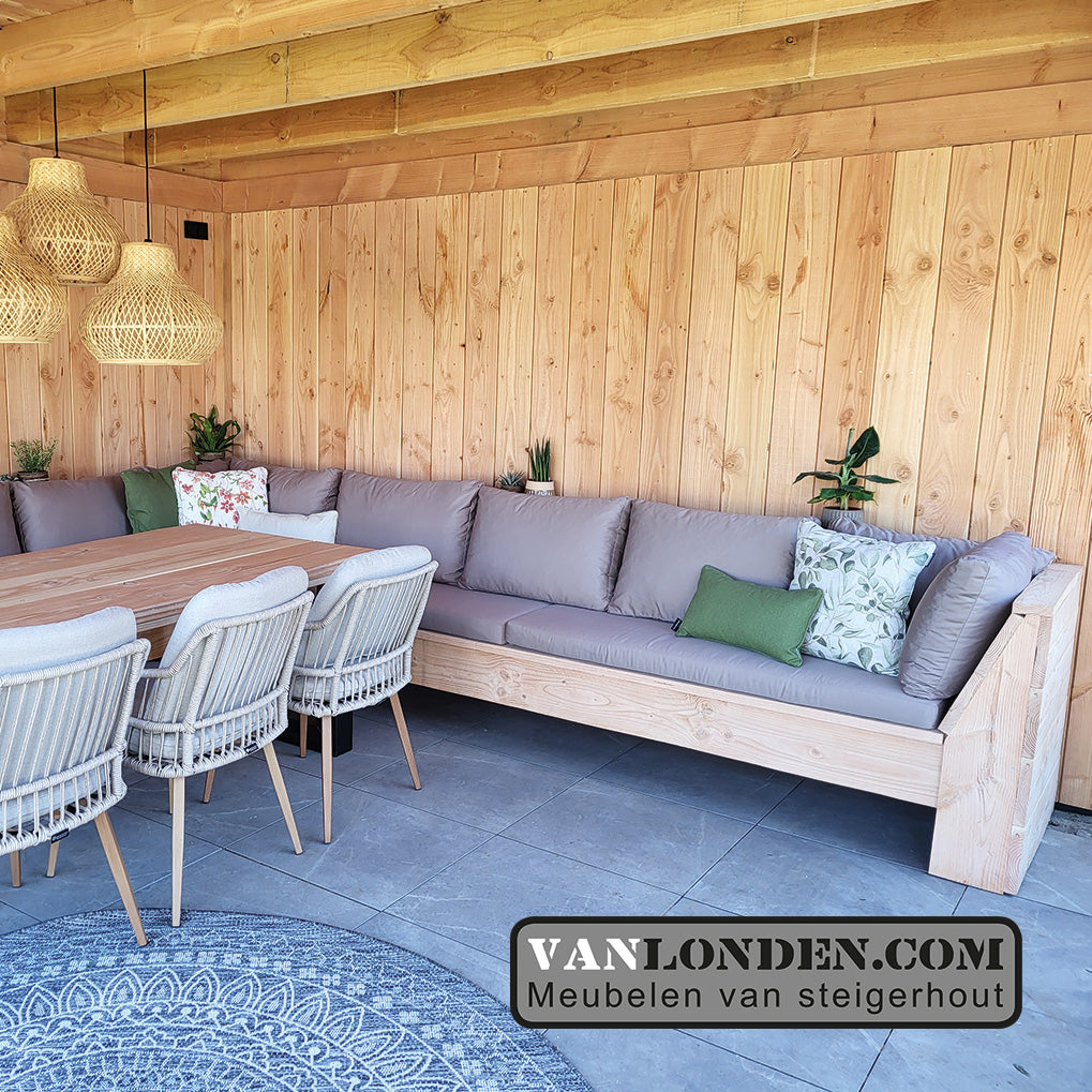 Steigerhouten hoekbank Alfred