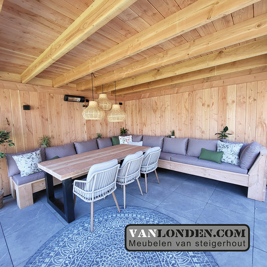 Steigerhouten hoekbank Alfred