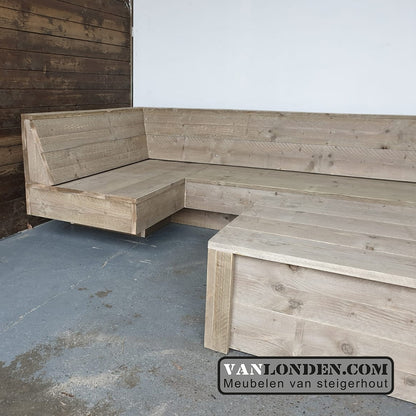 Steigerhouten hoekbank Duncan