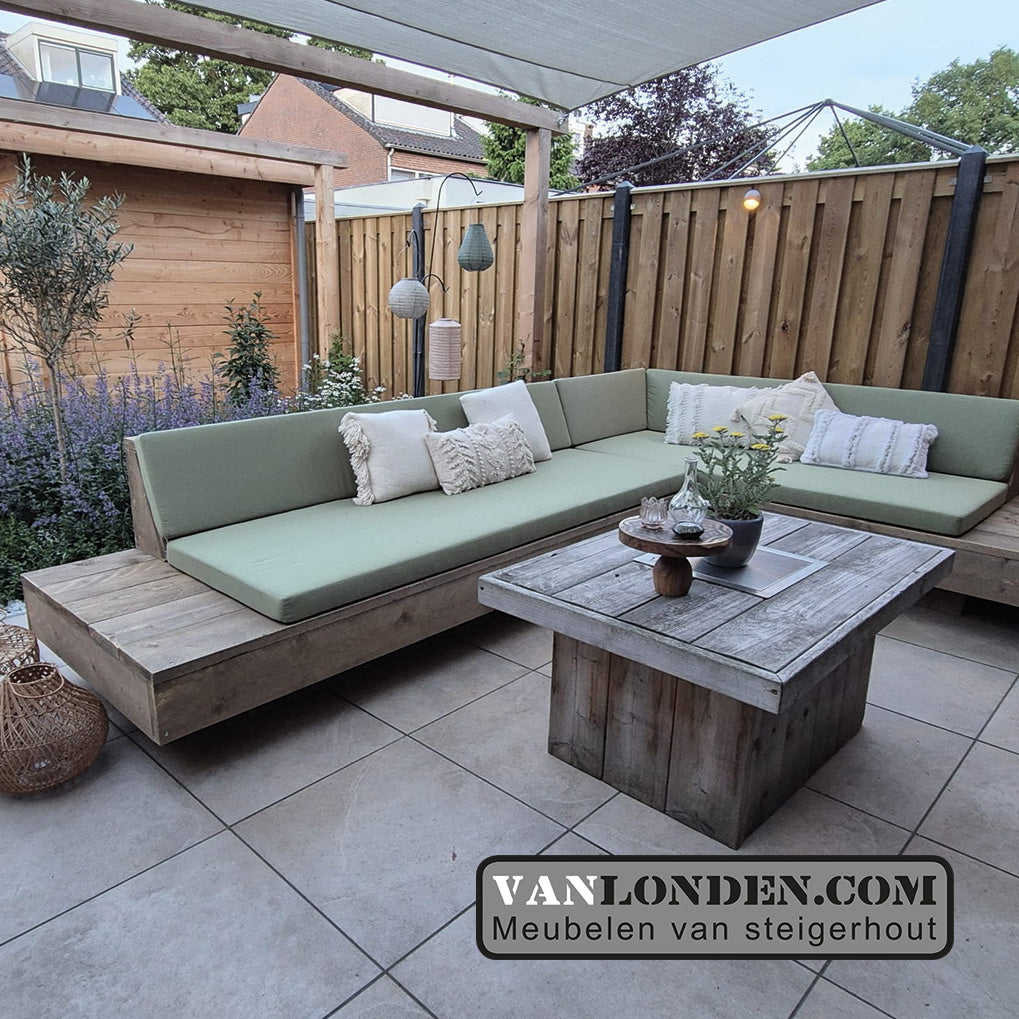 Steigerhouten hoekbank Duncan