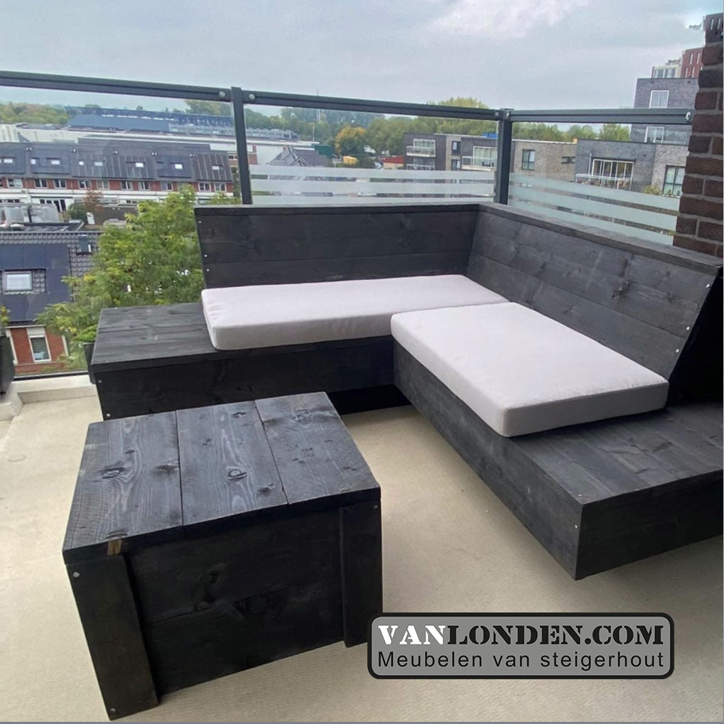 Steigerhouten hoekbank Duncan