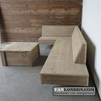 Steigerhouten hoekbank Duncan