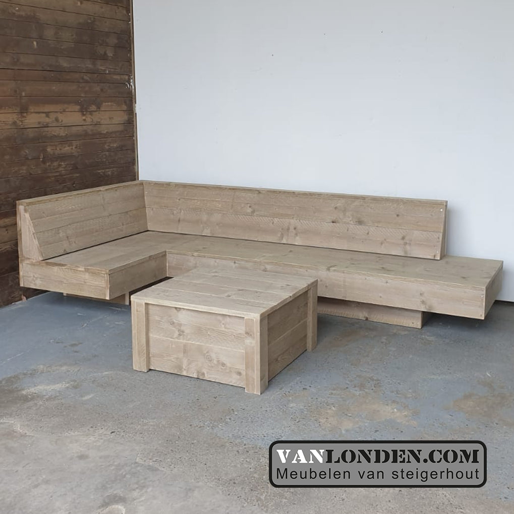 Steigerhouten hoekbank Duncan