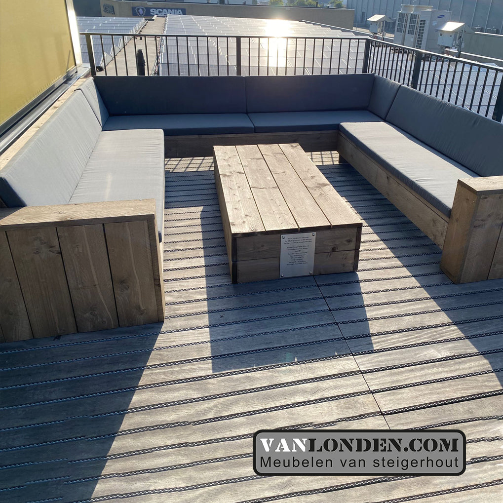 Steigerhouten hoekbank Johan