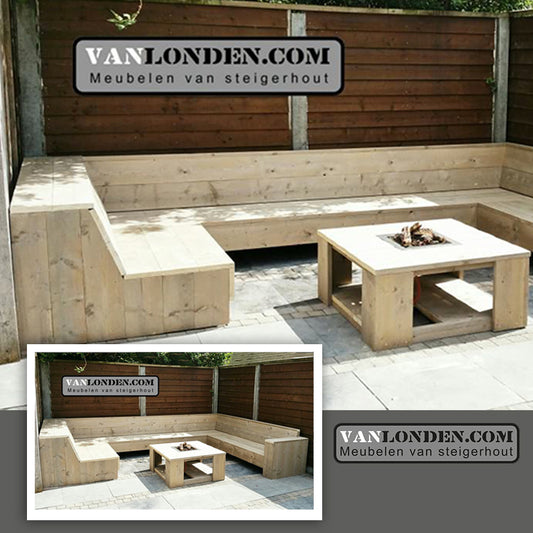 Steigerhouten hoekbank Maurits