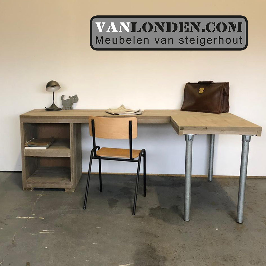 Steigerhouten hoekbureau Stan