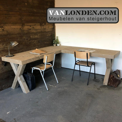 Steigerhouten hoekbureau Wout