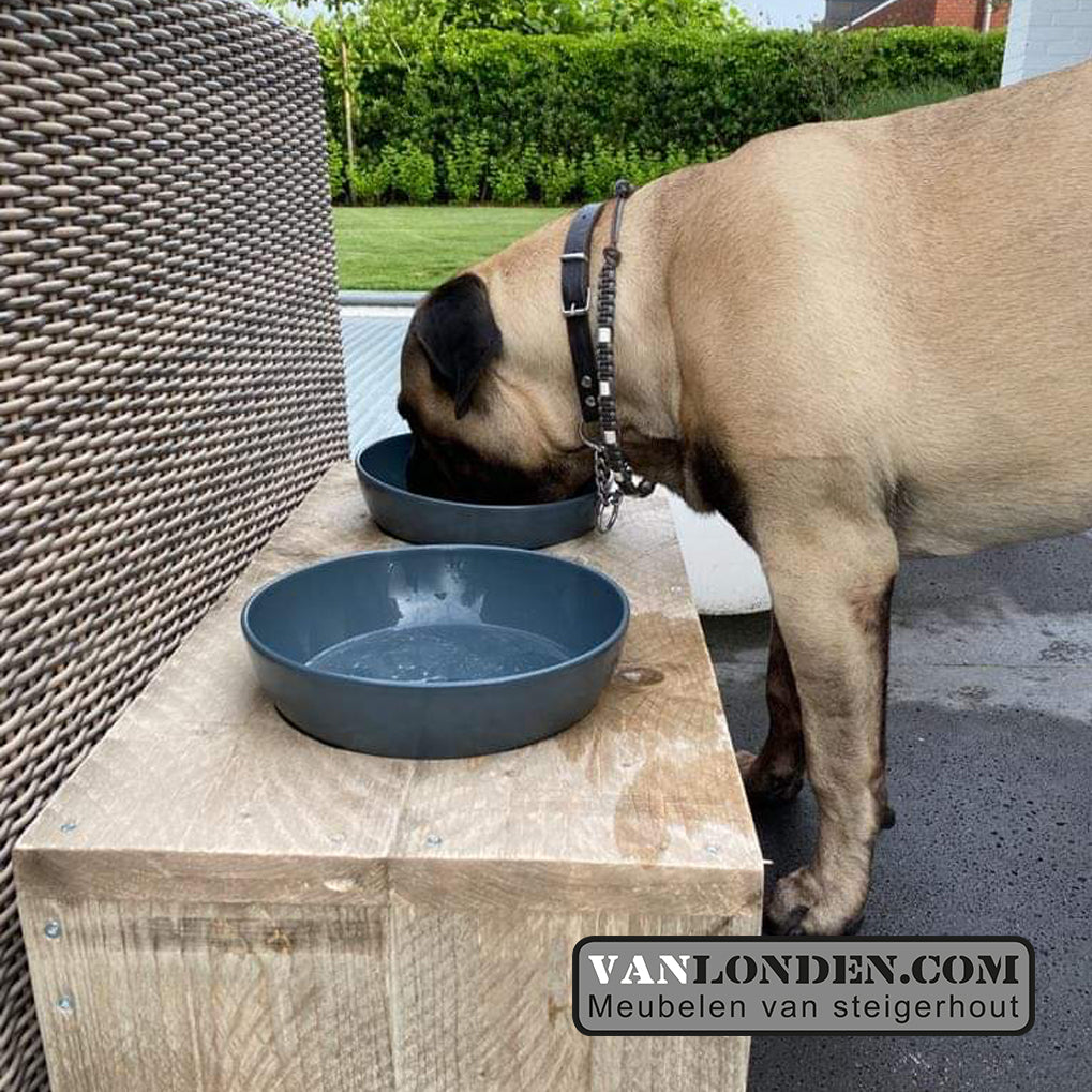 Steigerhouten hondenvoerbak Balder