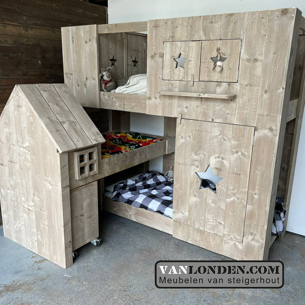 Steigerhouten hooglapers villa kakelbont