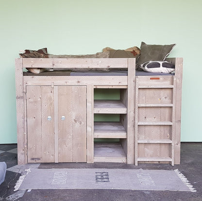 Steigerhouten hoogslaper Bram