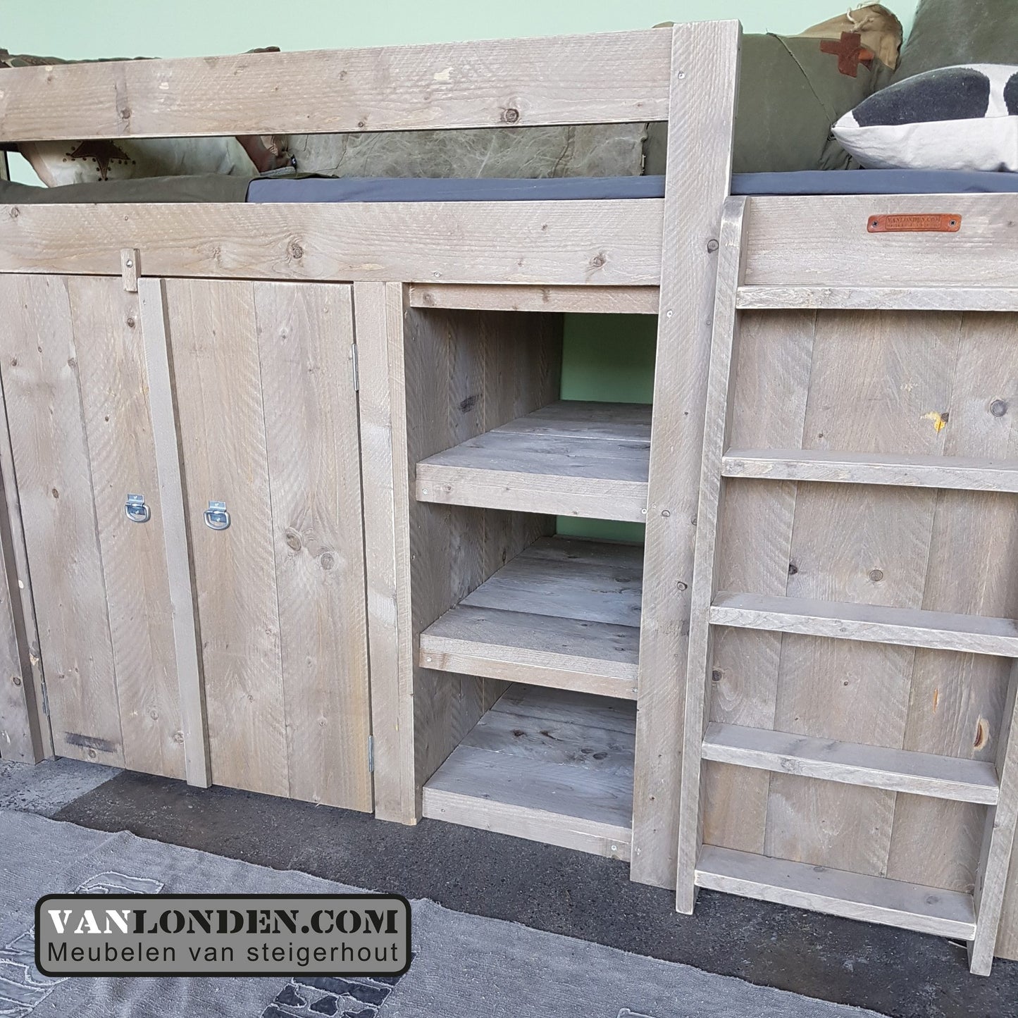 Steigerhouten hoogslaper Bram