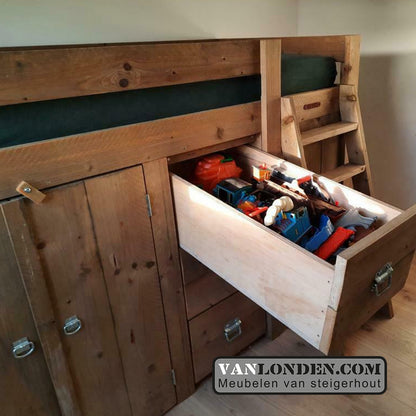 Steigerhouten hoogslaper Bram