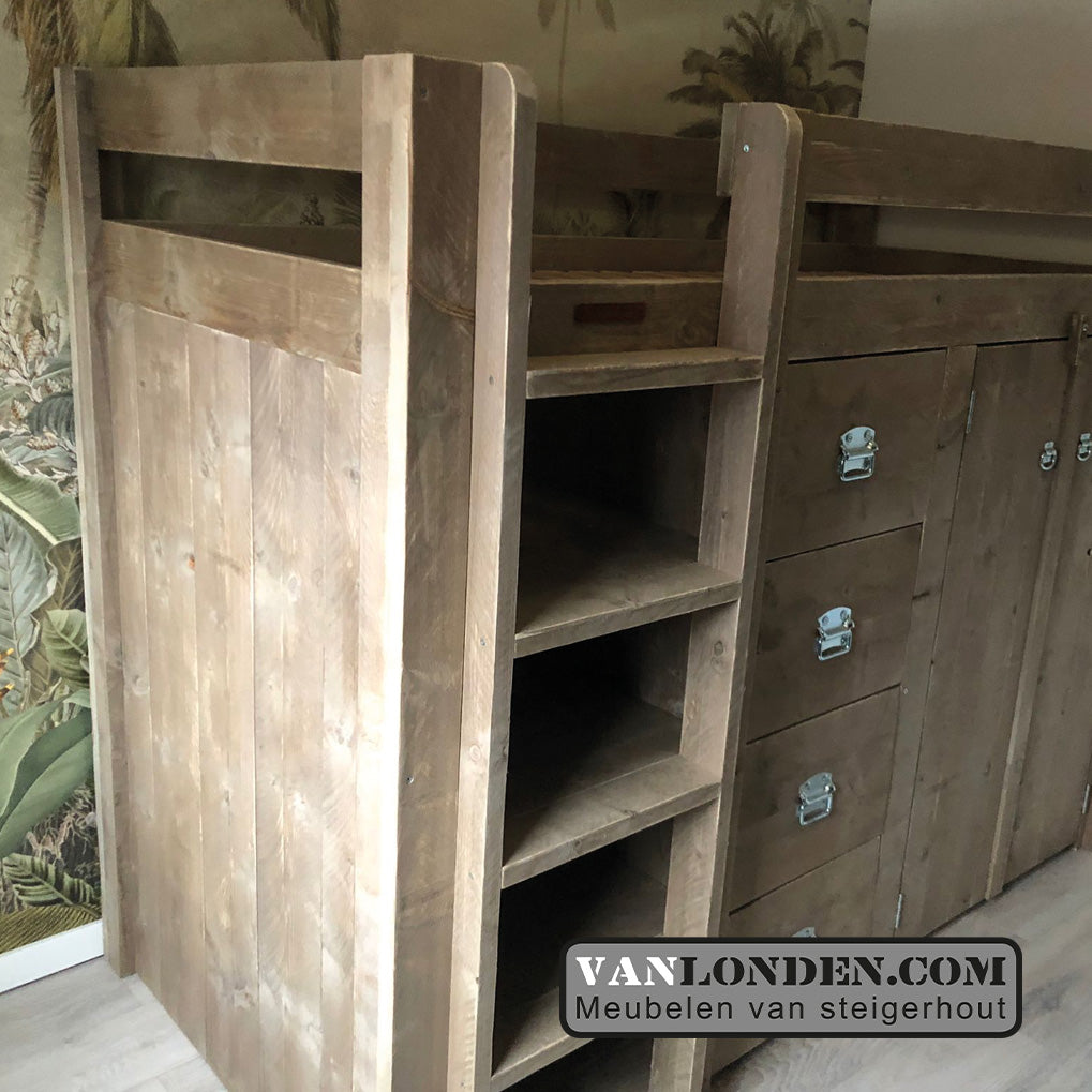 Steigerhouten hoogslaper Bram