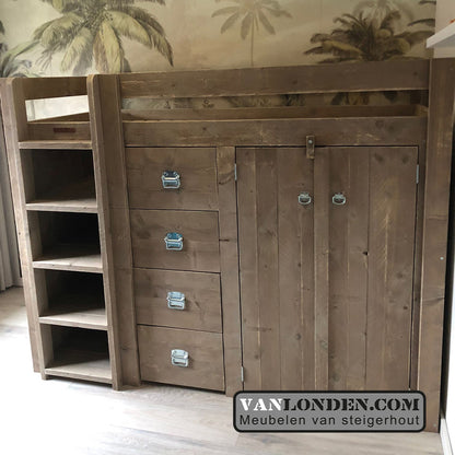 Steigerhouten hoogslaper Bram