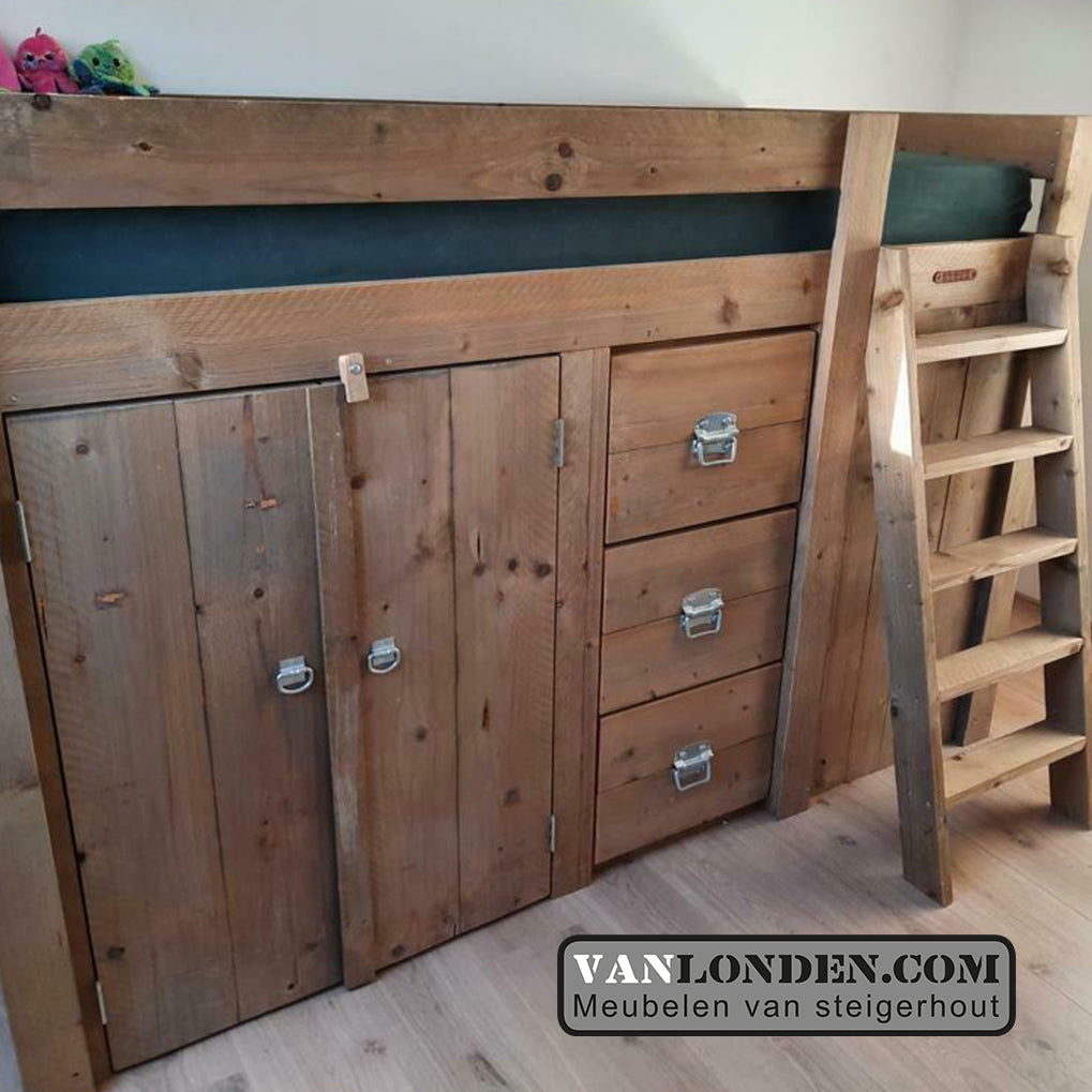 Steigerhouten hoogslaper Bram