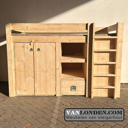 Steigerhouten hoogslaper Bram