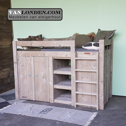 Steigerhouten hoogslaper Bram