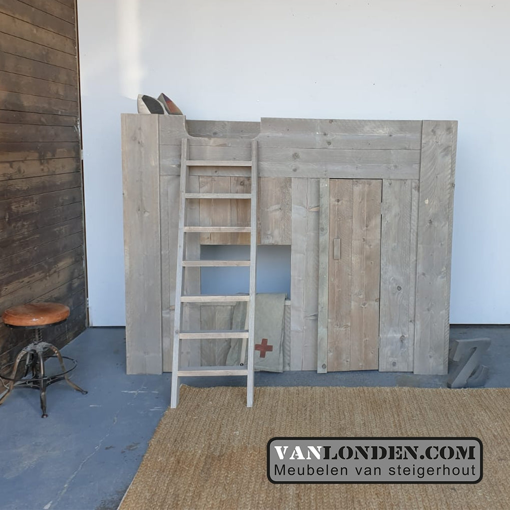 Steigerhouten hoogslaper Marly