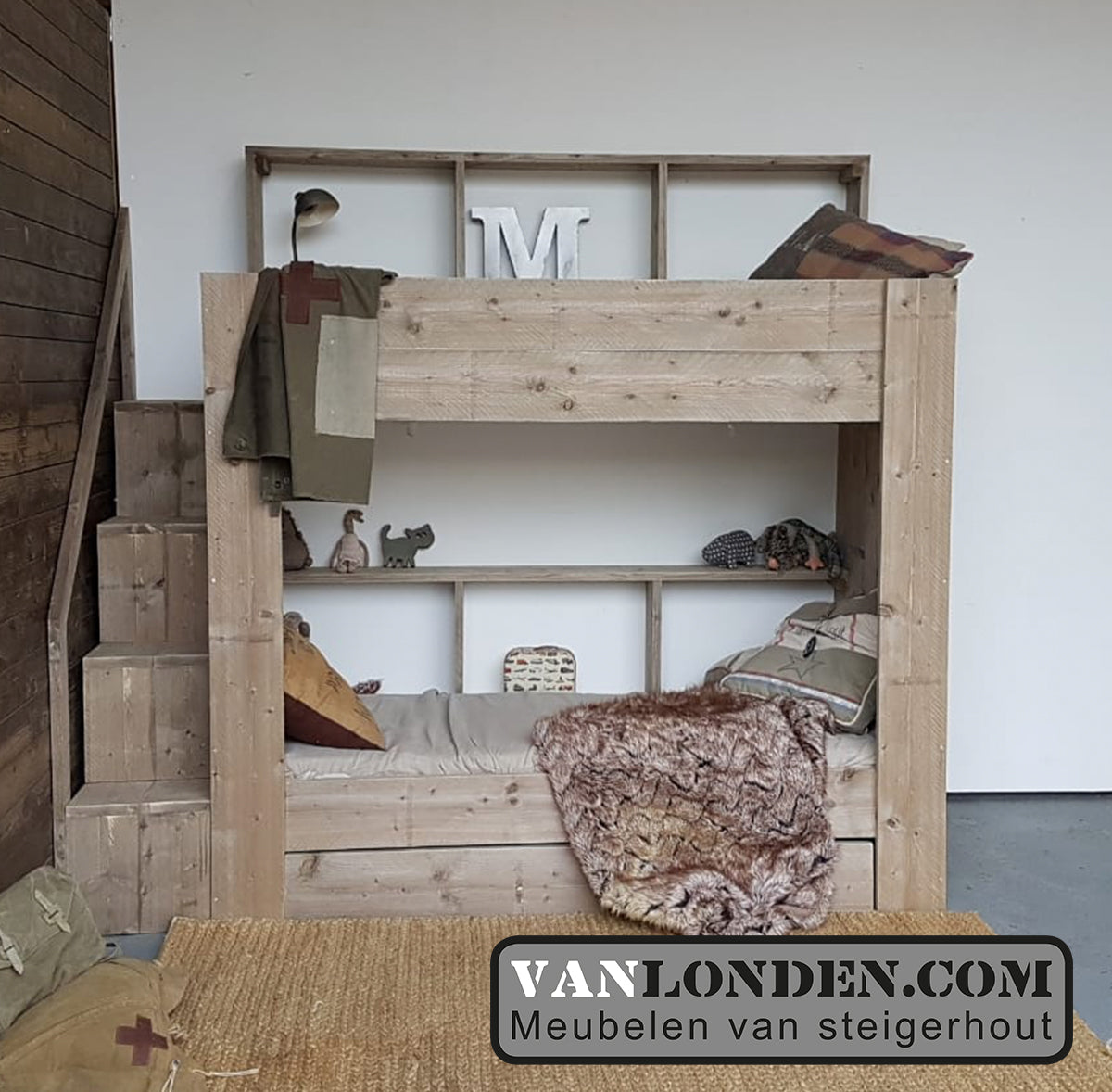 Steigerhouten hoogslaper Famke