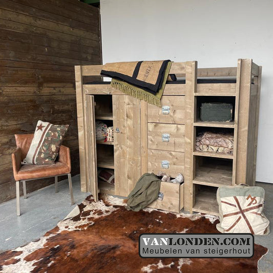 Steigerhouten hoogslaper Flip