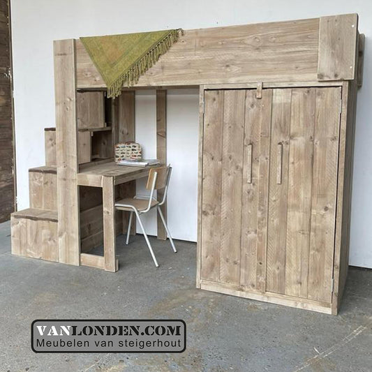 Steigerhouten hoogslaper Lize