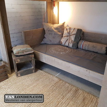 Steigerhouten tweepersoons hoogslaper Olivia