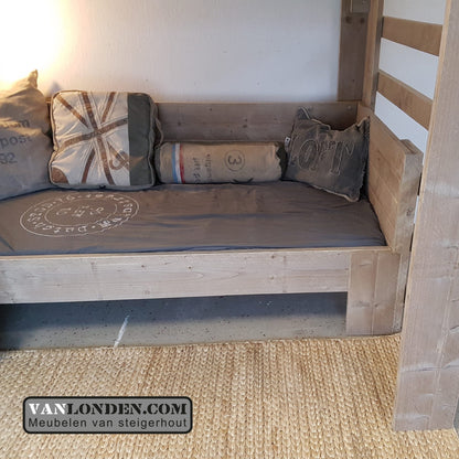 Steigerhouten tweepersoons hoogslaper Olivia