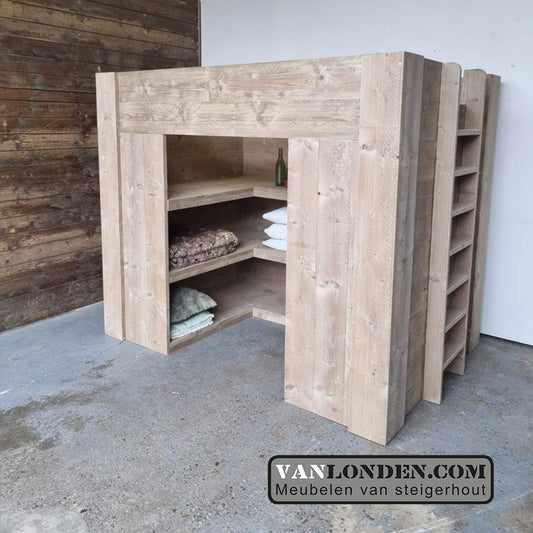 Steigerhouten hoogslaper Wiebe