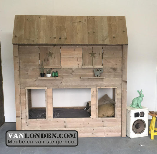 Steigerhouten hoogslaper huisje Marloes