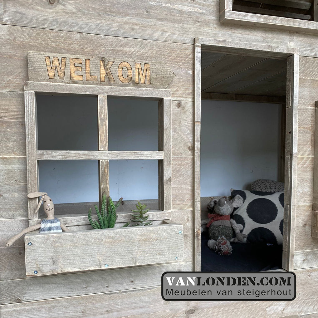 Steigerhouten hoogslaper huisje Meike