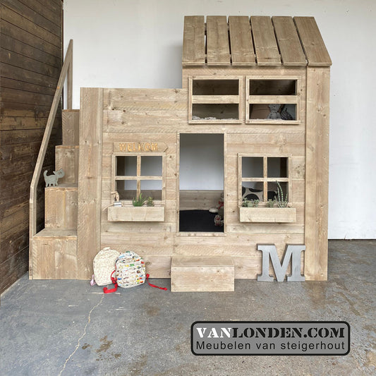 Steigerhouten hoogslaper huisje Meike