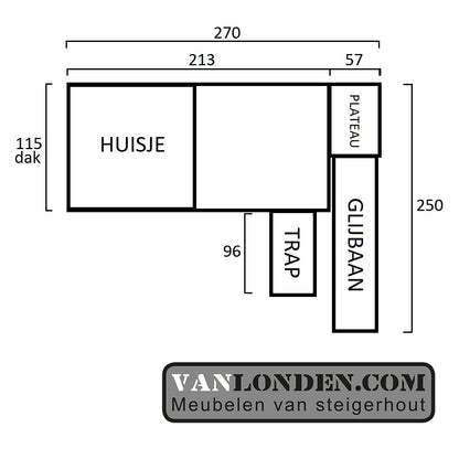 Steigerhouten huisjesbed Danae