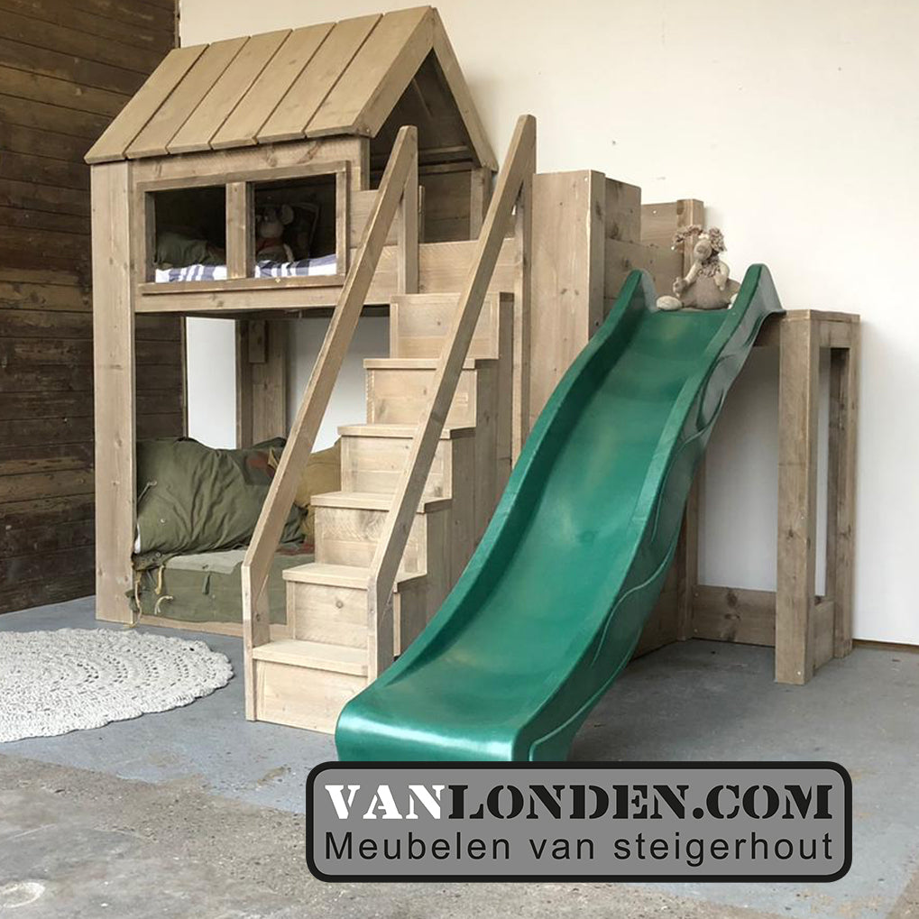 Steigerhouten huisjesbed Danae