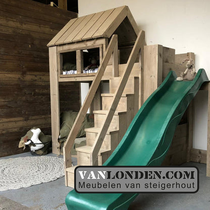 Steigerhouten huisjesbed Danae