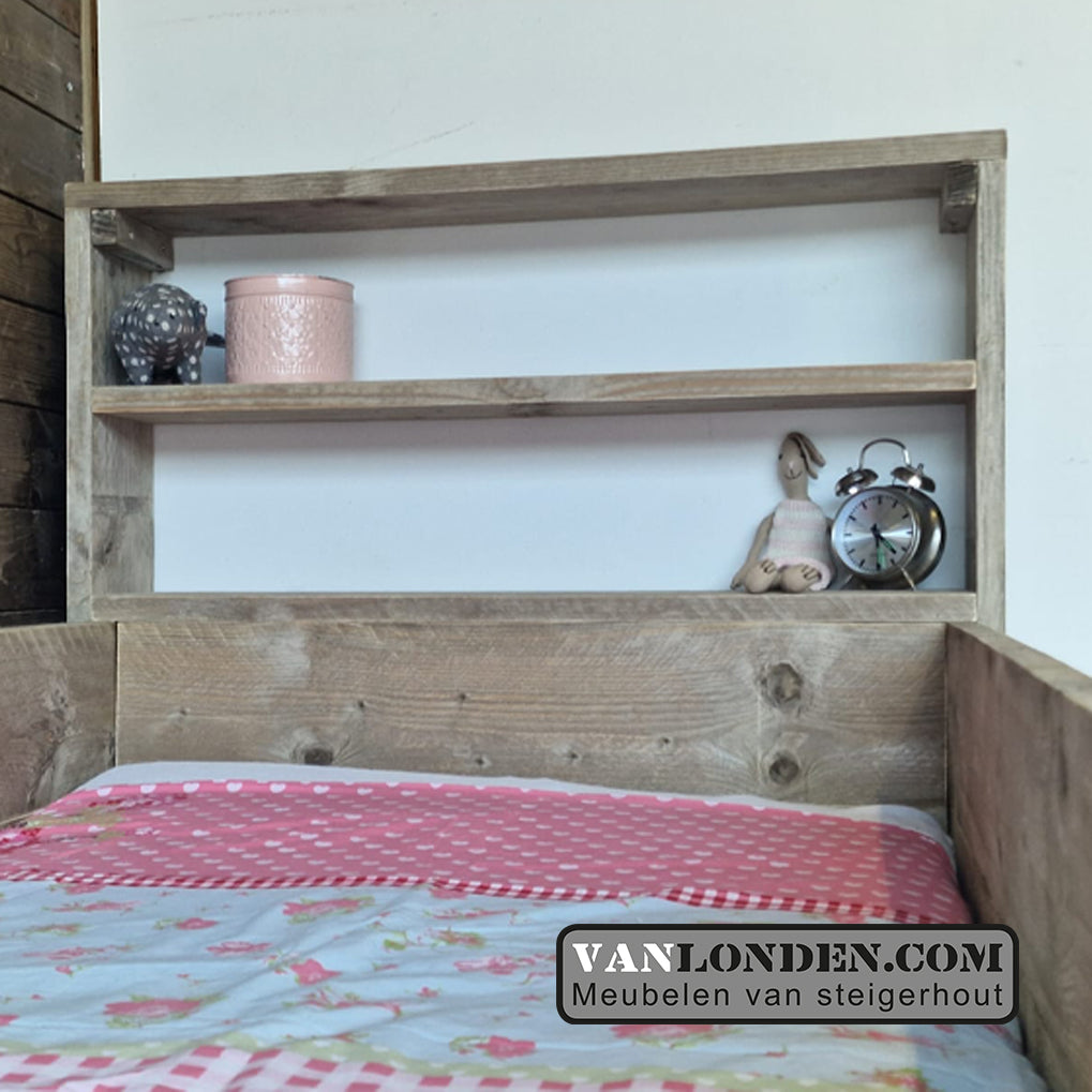 Steigerhouten hoogslaper met bureau Alicia