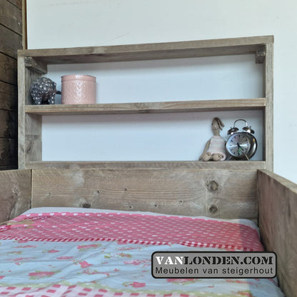 Steigerhouten hoogslaper met bureau Alicia